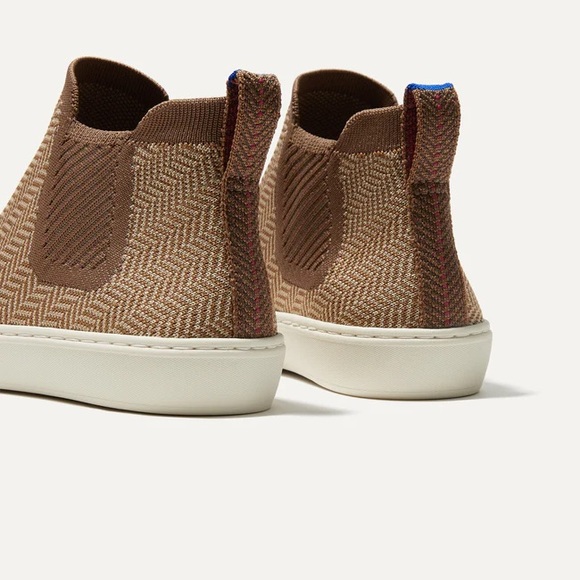 NEW Rothy’s CHELSEA coffee herringbone 6.5 sneakers slip onbrown high top mod - Picture 5 of 5